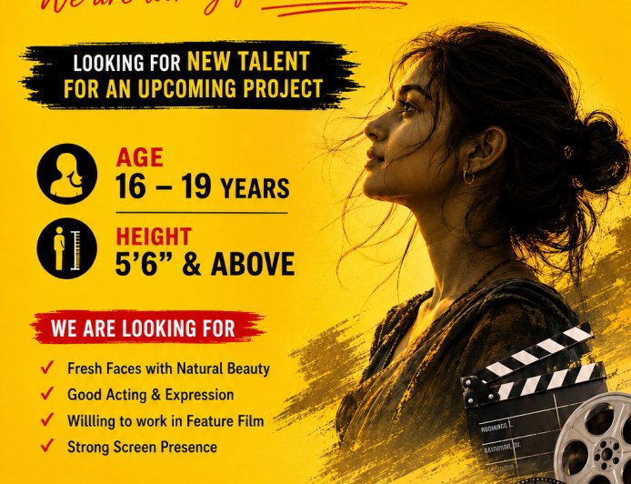 Dream Role Calling: Lead Actress, Multi -Language Film, Age 16-19Yrs, Height 5'6"+